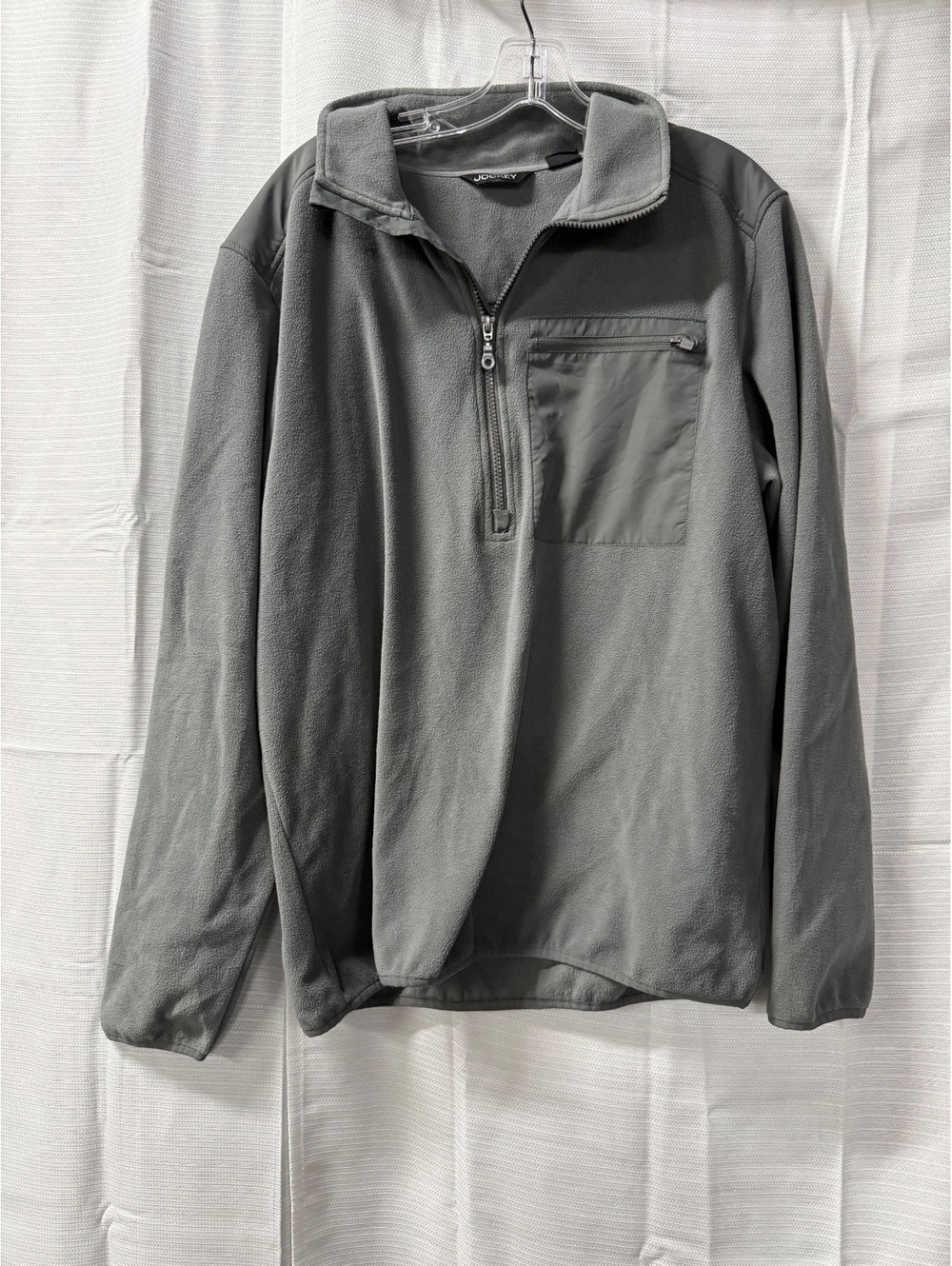 Jockey Men's Gray Half-Zip Fleece Pullover Jacket Size L